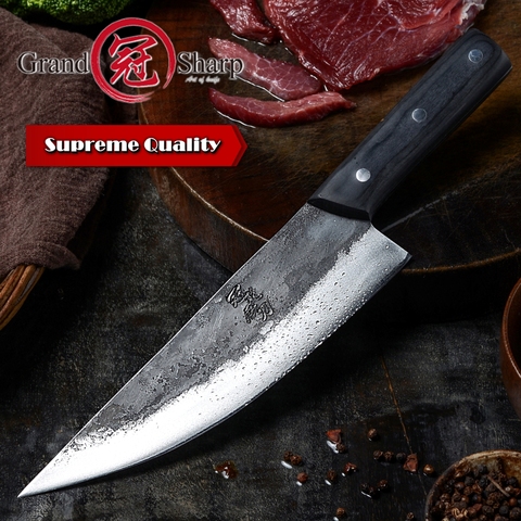Handmade Chinese Chef Knife Clad Forged Steel Boning Slicing Butcher Kitchen Professional Tools Cleaver Vegetables Carbon Steel ► Photo 1/6