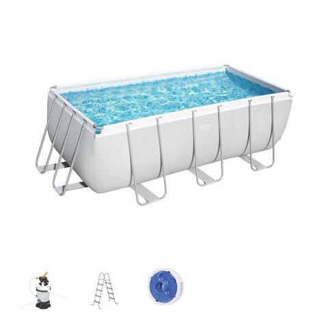 Scaffold rectangular pool 412 х201х122 cm, 8124 L, Bestway power steel, with filter, item No. 56457 ► Photo 1/2