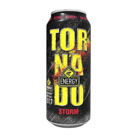 Энергетический напиток Tornado Energy Storm, безалкогольный, газированный, 450 мл ► Photo 1/1