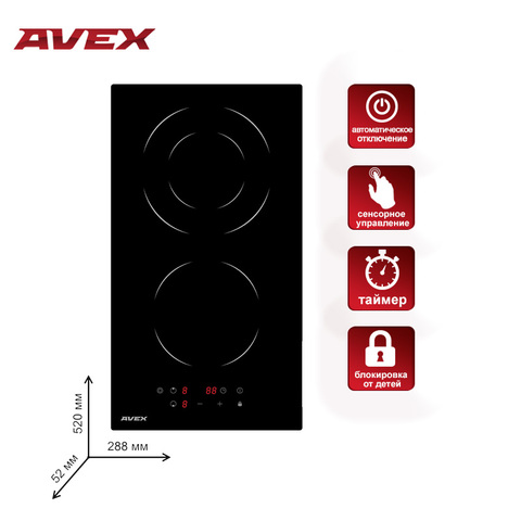 Built-in Hob Electric AVEX EM 3029 B cooking panel electric ► Photo 1/4