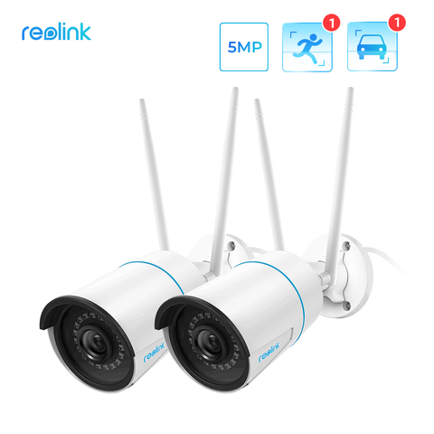 Reolink [2 Pack] 2.4G/5Ghz Night vision SD card slot 256GB Waterproof Human/Car Detection 5MP WiFi Smart Home Cam RLC-510WA ► Photo 1/6
