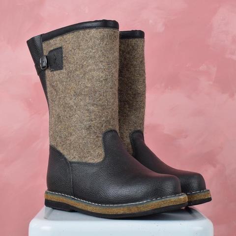 Winter boots for men, natural 'lesnik' boots, felt sole, hunting, fishing, winter boots, felt ► Photo 1/5