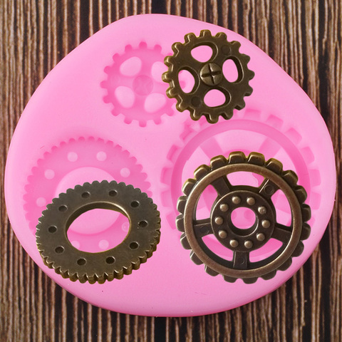 Mechanical Screw Gear Silicone Mold Baby Birthday Cupcake Topper Fondant Cake Decorating Tools Chocolate Candy Clay Molds ► Photo 1/6