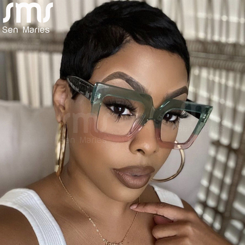 Vintage Square Glasses Frame Retro Women Colorful Frame Clear Lens