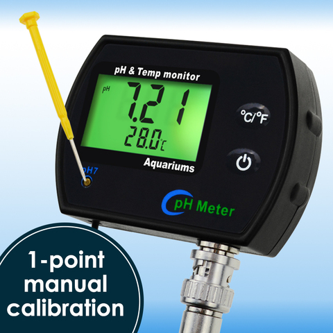 2-in-1 PH & Temperature Meter 0.00~14.00pH Range Continuous Monitor Dual Display Manual Calibration Replaceable Electrode ► Photo 1/6