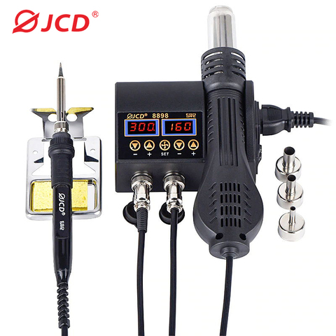 JCD 2in1 Soldering station SMD Hot Air Gun with Soldering Iron LCD Digital Display BGA Welding Repair Station power Tools 8898 ► Photo 1/6