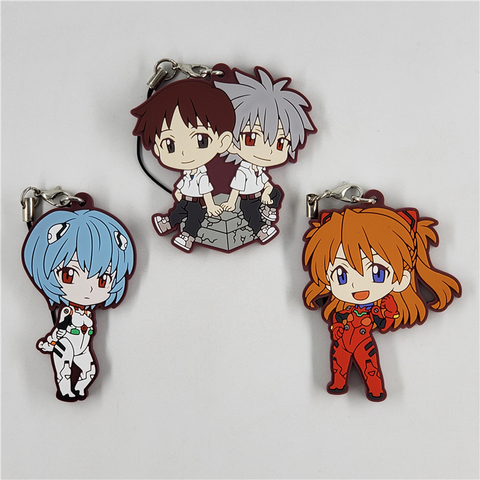 EVA Original Japanese anime figure rubber Silicone mobile phone charms/key chain/strap ► Photo 1/4