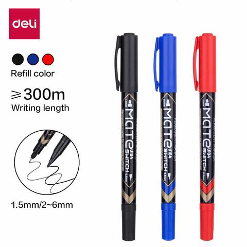 Marker Pen Marker  Paint Markers - Black/blue/red Double Head Round  Permanent Marker - Aliexpress