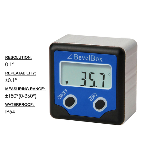 Angle Finder Protractor Inclinometer with 3 Strong Disk Magnet Waterproof Digital Bevel Box Gauge ► Photo 1/6