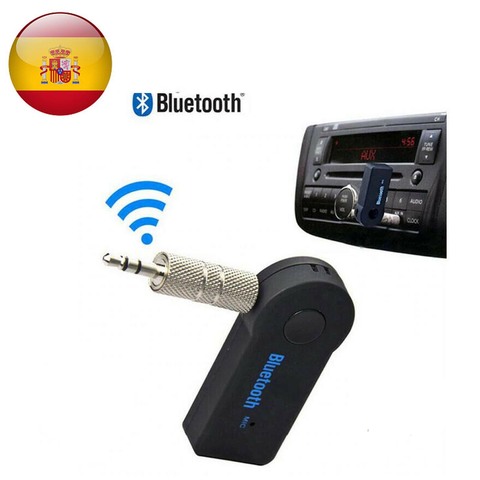 Receptor de Audio Inalámbrico Bluetooth BT 3.0 Conector Aux Mini Jack 3.5mm Manos Libres Coche Batería Integrada Negro ► Photo 1/1