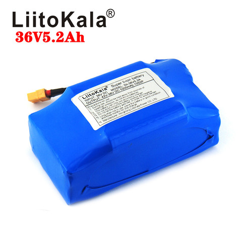 LiitoKala 36V 5.2ah Lithium Battery High Drain 2 wheel Electric Scooter Balancing Battery For Self-balancing Fit 6.5 