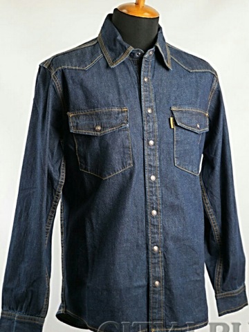 Classic denim shirt Montana 12190 RW. Original. color dark blue, medium-density denim (10 UN. On D.), 100% cotton ► Photo 1/5