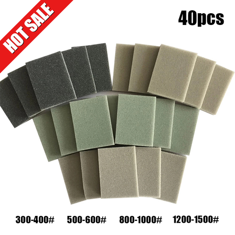 40pcs Sponge Sandpapers Wet Dry Polishing Grinding Fiberglass Plastic Molding Waterproof Abrasive Tools Sanding Papers Sponge ► Photo 1/6