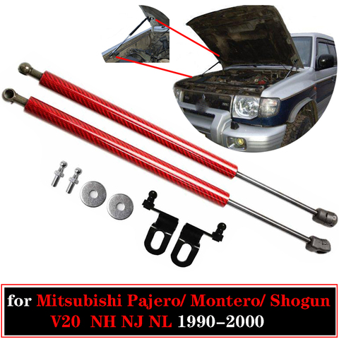 for Mitsubishi Pajero/ Montero/ Shogun V20  NH NJ NL 1990-2000 Front Bonnet Hood Gas Struts Lift Support Shock Damper Absorber ► Photo 1/6