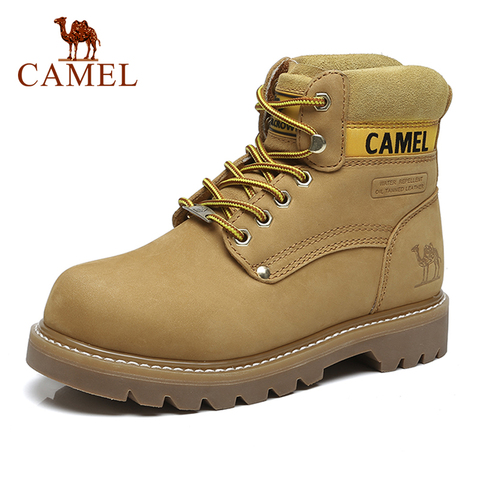 CAMEL Men Women High-top Boots Waterproof Outdoor Shoes Anti-Slip Outdoor Sport Walking Climbing Genuine Leather Trekking Boots ► Photo 1/6