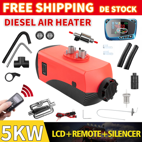 Renoster 5KW 12V Car Heater Vehicle Diesel 5000W Air Heater LCD REMOTE CONTROL Silencer Planar For Truck Boat Car Camping Van ► Photo 1/6