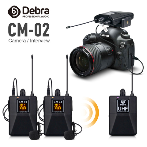 Professional UHF Wireless Lavalier Microphone with 30 Selectable Channels 50m Range for DSLR Camera Interview Live recording ► Photo 1/6