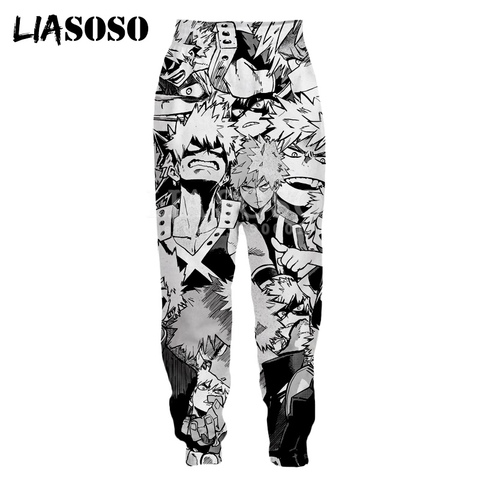 LIASOSO 3d Print Men Women Sweatpants Anime Boy My Hero Academia Many Faces Casual Sweat Pants Joggers Cool Pants X2788 ► Photo 1/6