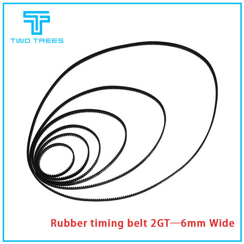 GT2 Closed Loop Timing Belt Rubber 2GT 6mm 110 160 200 280 400 610 690 852 1220 mm Synchronous Belts Part ► Photo 1/4