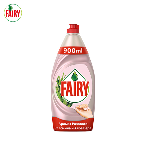 Means for washing dishes fairy delicate pens pink jasmine and aloe vera 900 ml. dishwashing detergent For washing dishes For washing dishes  means for washing dishes gel for washing dishes gel for dishwasher ► Photo 1/5