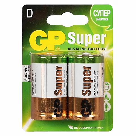 Battery GP super alkaline LR20, 1.5 V packing 2 pieces ► Photo 1/1