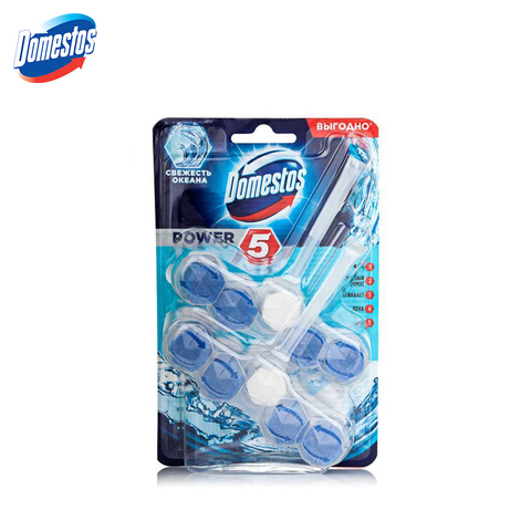 Toilet unit Domestos power freshness of the ocean, 2 х55г toilet cleaner toilet bowl cleaning for cleaning the toilet Toilet balls tablets for toilet bowl toilet block Household cleaning products ► Photo 1/5