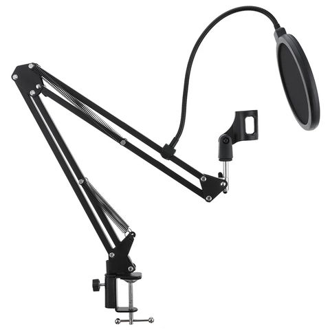 Desktop microphone stand pantograph with pop filter ► Photo 1/6