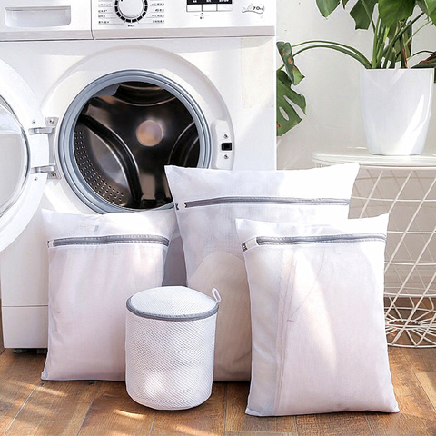 Gray Zipper Mesh Wash Bags Household Washing Machine Bag For Laundry Underwear Bra Socks Dirty Clothes Organizer Laundry Basket ► Photo 1/6