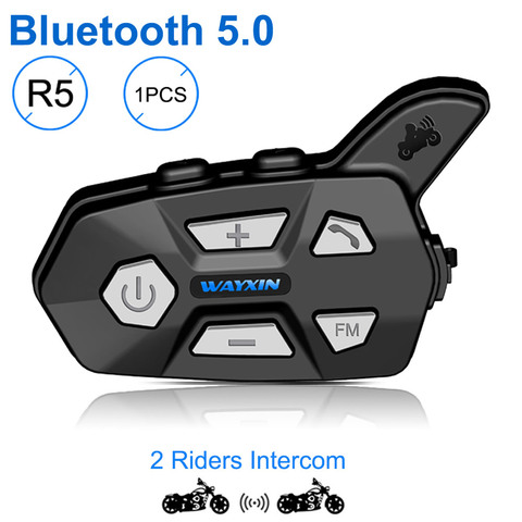 WAYXIN Helmet Headsets Bluetooth 2 Riders For Motorcycle 1Pcs R5 Motorcycle FM Wireless Intercomunicador Interphone - Price history & Review | AliExpress Seller - WAYXIN Official Store | Alitools.io