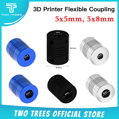 Best quality!!! 2PCS/lot Flexible Black shaft Coupler ( 5x8 5x5mm ) CNC Stepper Motor Aluminum Alloy Flexible Coupling 5X8 5X5 ► Photo 1/6