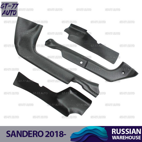 Guard covers of sills front+rear for Renault Sandero 2022- protective moldings 1 set/2 pcs interior material ABS plastic styling ► Photo 1/6