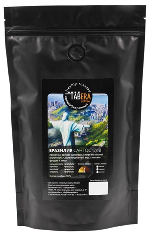 Свежеобжаренный coffee Brazil Santos 17/18 in beans, 500g ► Photo 1/1