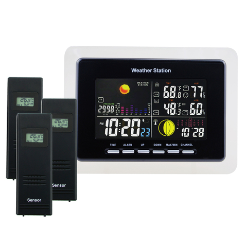 Weather Station Alarm Temperature and Humidity Indicator Alarm 8 Function Keys DCF RCC Receiver + 3 Wireless Sensors ► Photo 1/6