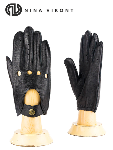 driving glov, Men's summer breathable genuine leather gloves with half-fingers for driving,men's sheepskin gloves,leather gloves ► Photo 1/2