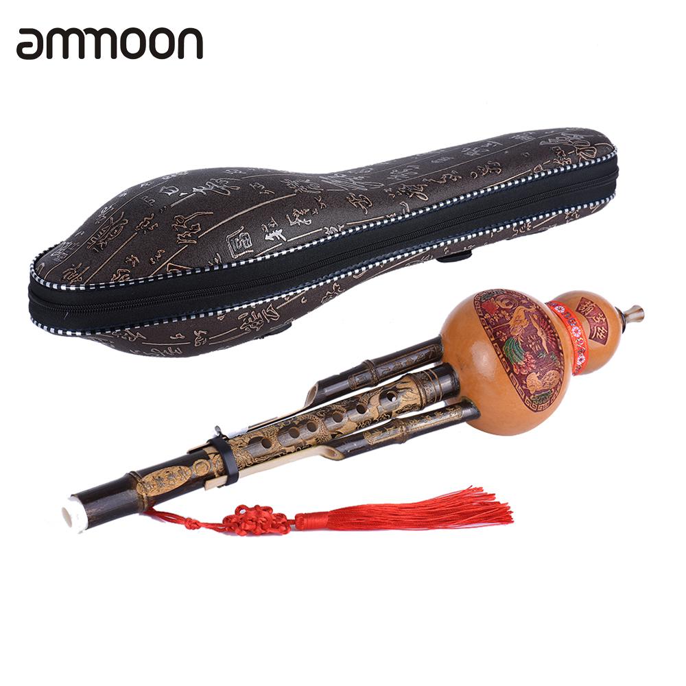 Handmade Hulusi Bamboo Gourd Cucurbit Flute Ethnic Musical Instrument C Key