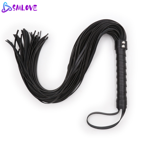 SMLOVE Bdsm Bondage Whip Flirting Accessories Femdom Black Leather Whip Flogger Fetish Sex Toy For Couple Adult Cosplay Game ► Photo 1/6