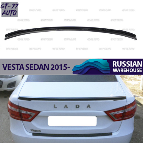 Spoiler on trunk lid for Lada Vesta Sedan 2015- lip saber exterior material ABS plastic styling tuning pad ► Photo 1/6