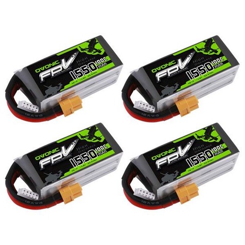OVONIC 14.8V 1550mAh 4S 100C LiPo Battery Pack with XT60 Plug for FPV Freestyle FPV racing 1PCS 4 PCS ► Photo 1/6