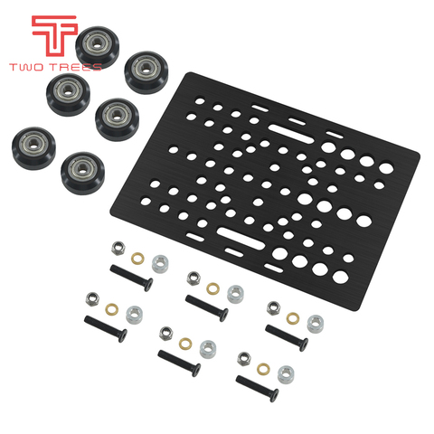 Black Anodized Aluminium V-Slot Gantry Plate Set 20 - 80mm with V-Slot Solid V Wheel POM Kit POM for CNC Machine Parts ► Photo 1/6