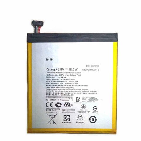 4890 mAh Phone Battery Asus for Z300CG  C11P1502 High Quality Replacement Bateria Rechargeable Batteries ► Photo 1/1