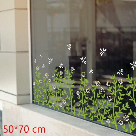 1x Plant Glass Wall Sticker Self-adhesive Waterproof Wall Stickers for Door Window  Coffee Shop  Cafe House Home Decoration 2022 ► Photo 1/6