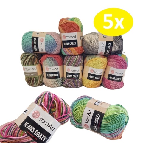Yarnart Jeans Crazy Yarn 5x50gr-160m %55 Cotton - %45 PolyAcr Cardigan,  sweater, shawl, home textile Amigurumi Crochet Knitting - Price history &  Review, AliExpress Seller - MAGROPA Store