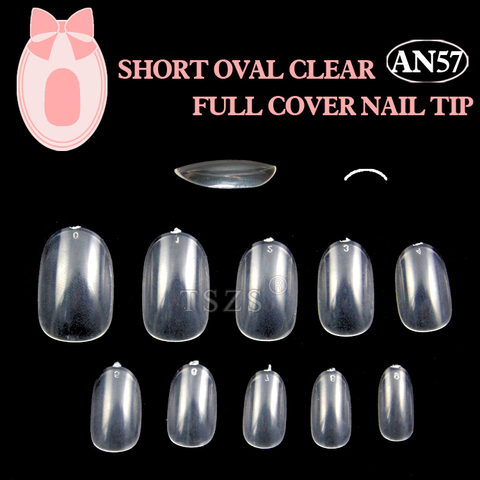 1bag/lot * 500pcs CLEVER SHORT MEDIUM OVAL FALSE NAILS FULL COVER FAKE TIPS ► Photo 1/2