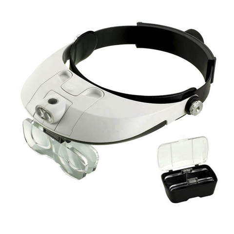 Magnifier glasses headlamp binocular with illumination 81001-g ► Photo 1/5