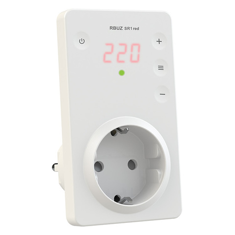 Rbuz SR1 Red single phase voltage relay to protect household appliances with socket plug ► Photo 1/1