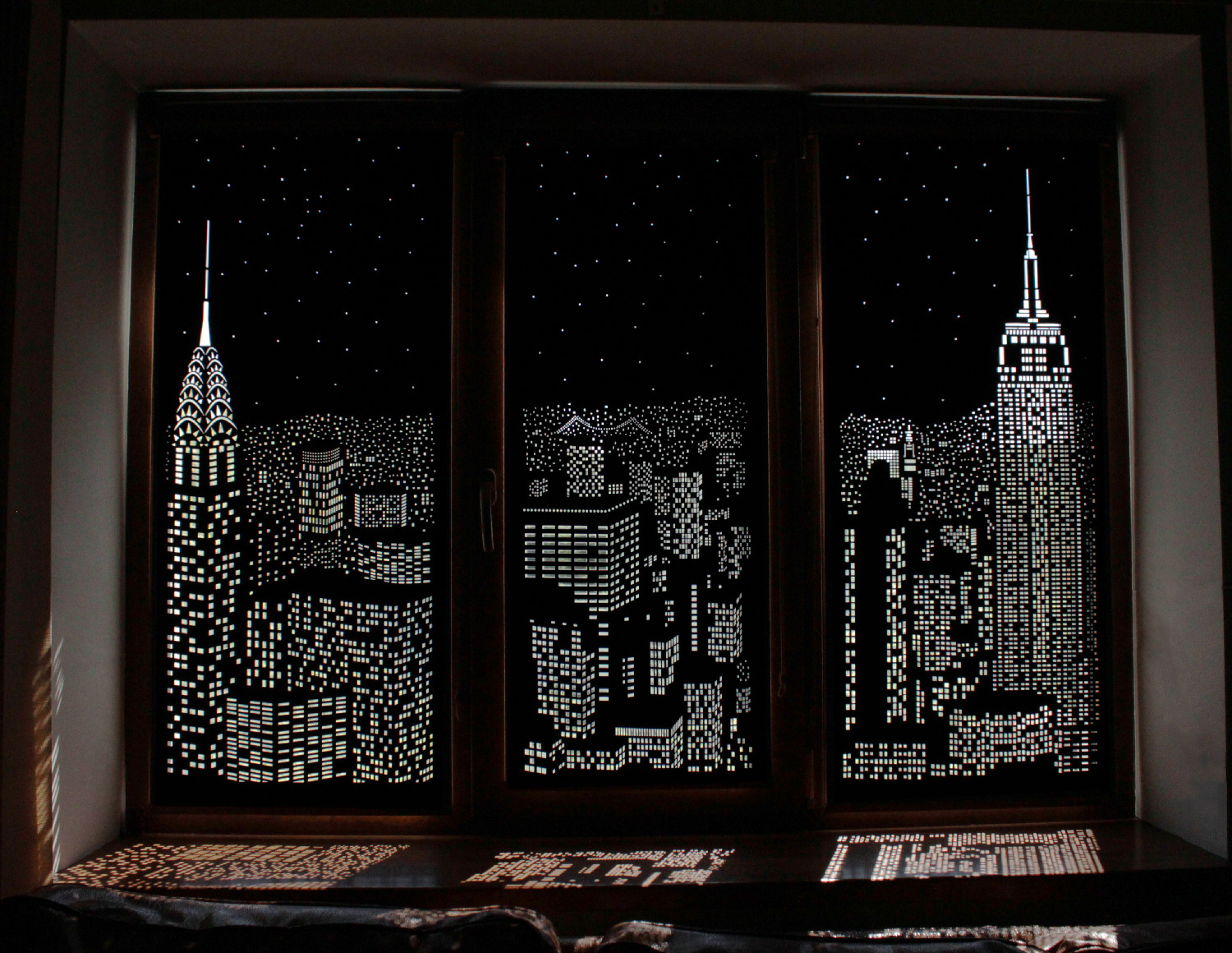 Roller blinds perperollo night City, width 50-160 cm, black, holeroll ► Photo 1/6