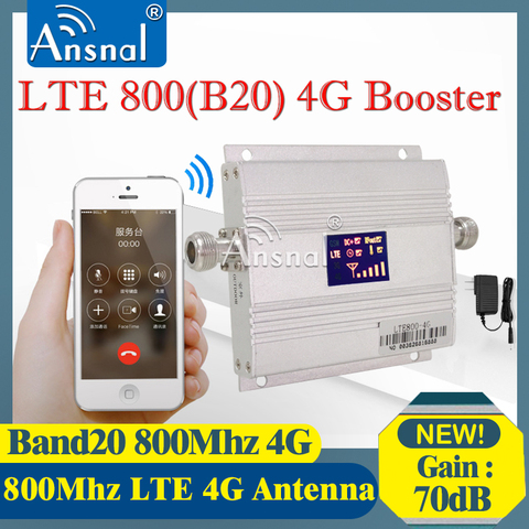 1PCS Band20 LTE 800MHz 4G Network Mobile Signal Booster 800Mhz 4g Cellphone Cellular Amplifier 4G signal repeater GSM 4g Antenna ► Photo 1/5