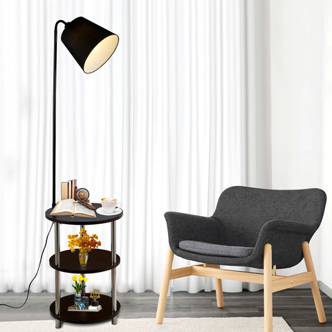 Nordic solid wood modern 220V360 degree rotating leisure small table floor lamp LED coffee table living room bedroom villa lamp ► Photo 1/6