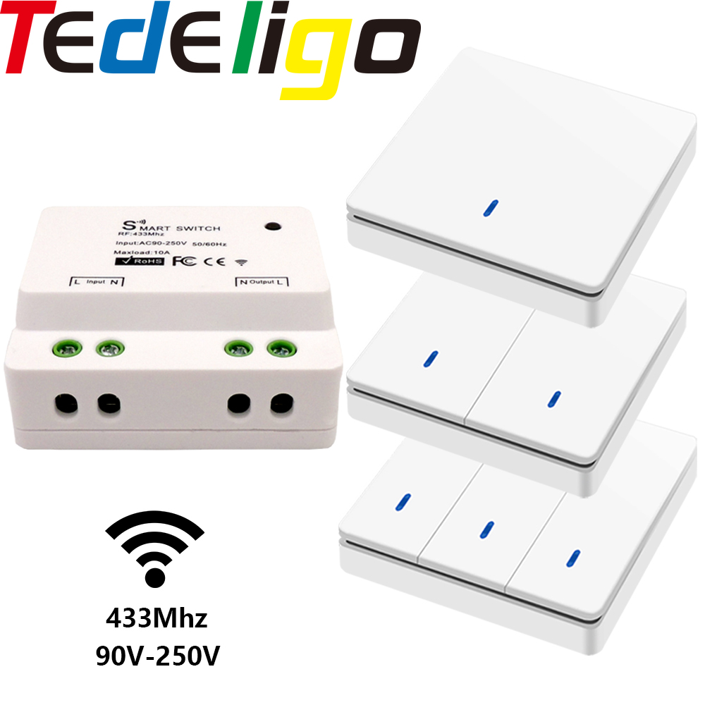 Smart Switch Light Wireless Push Button Wall Switch 433Mhz Remote on ...