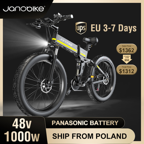 Buy Online Janobike H26 Electric Bike Panasonic Battery e bike 1000W